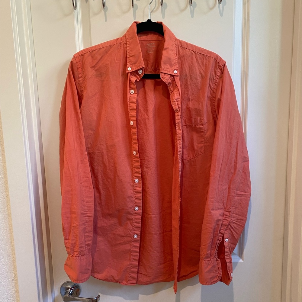 J.crew lightweight button down shirt- Orange